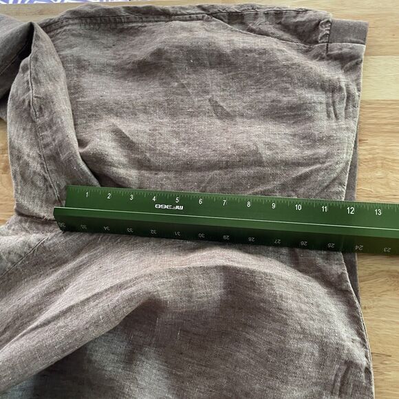 J Jill Love Linen Pants Wide Leg Ankle Crop Lagenlook Boho Minimalist Womens L - Picture 6 of 8